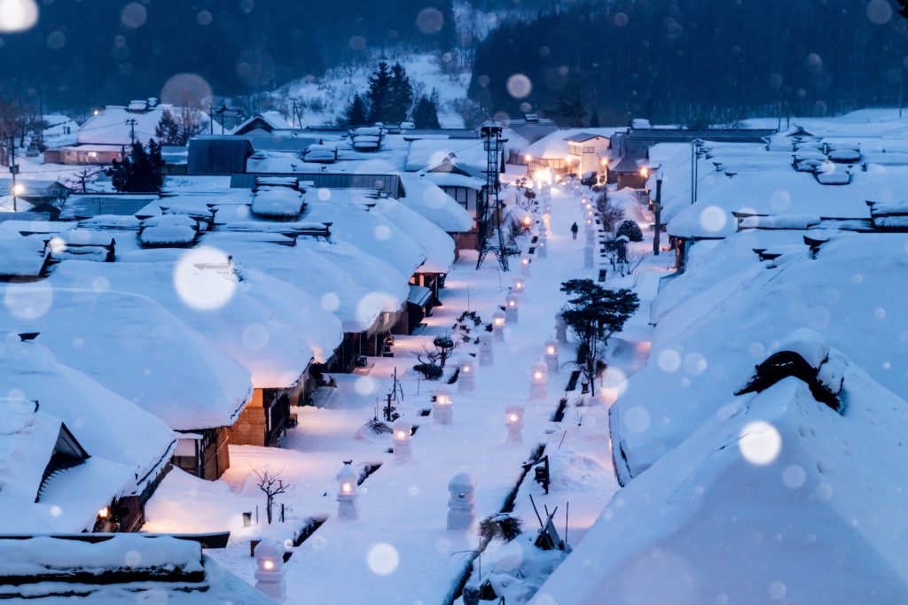 A pittoresque ancient Japanese village under the snow