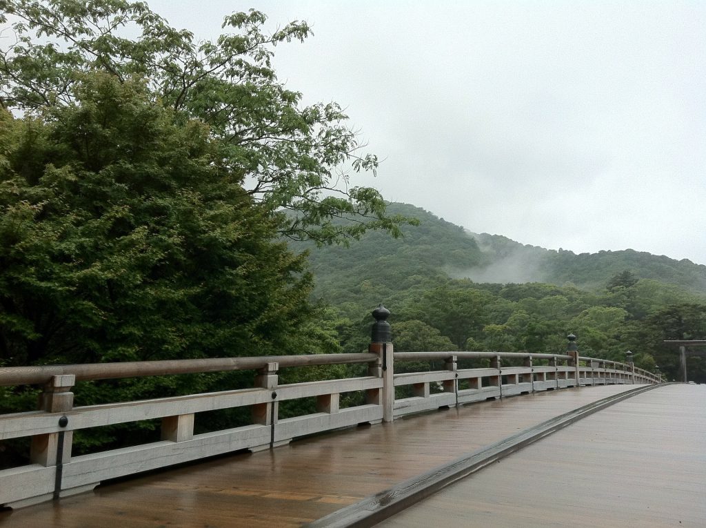 A long, wooden bridge