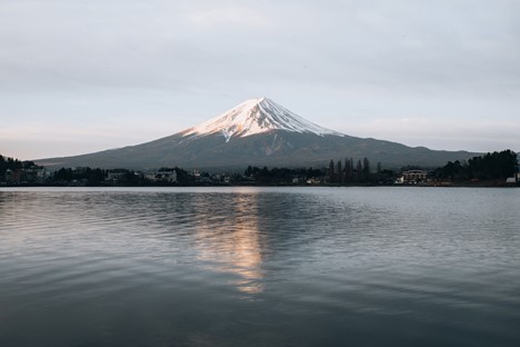 Mount Fuji snow-capped.